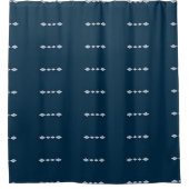 "Navy Blue Patterned Design" Douchegordijn (Voorkant)
