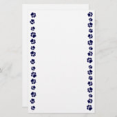 Navy Blue Pawprint Stationery Briefpapier (Voorkant / Achterkant)