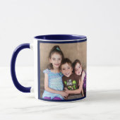Navy Blue personaliseer FOTO TEMPLATE Gift Coffee Mok (Links)