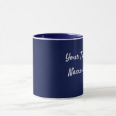 Navy Blue Personalize Message Coffee Cup Gift Mok (Midden)