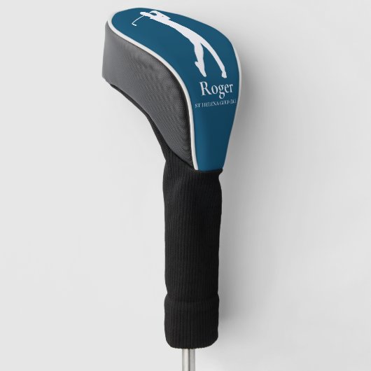 Navy Blue Personalized Monogram Golf Swing Golfheadcover (Schuin)