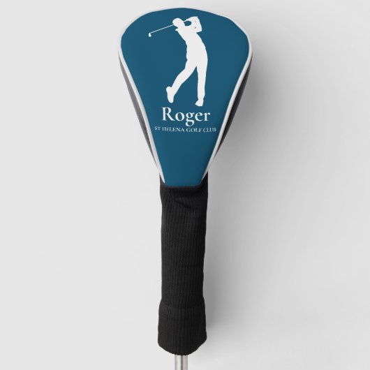 Navy Blue Personalized Monogram Golf Swing Golfheadcover (Voorkant)