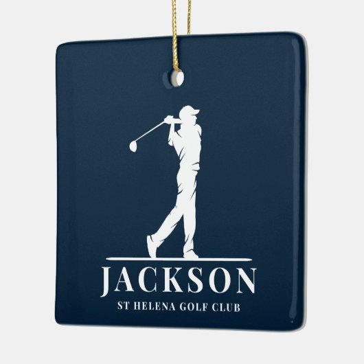 Navy Blue Personalized Monogram Golf Swing Keramisch Ornament (Links)
