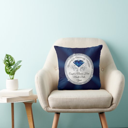 Navy Blue Personalized Pillow Wedding Gift Kussen (Stoel)
