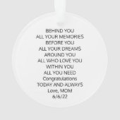 Navy Blue Pet Afstuderen Acryl Ornament (achterkant)