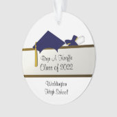 Navy Blue Pet Afstuderen Acryl Ornament (voorkant)