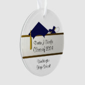 Navy Blue Pet Afstuderen Acryl Ornament Dustin_2 (voorkant)
