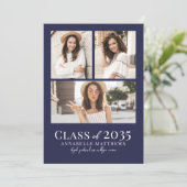 Navy Blue Photo Graduation Party Invitation (Debout devant)