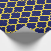Navy Blue Pineapple Yellow Moroccan #4 Cadeaupapier (Hoek)