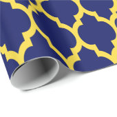 Navy Blue Pineapple Yellow Moroccan #4 Cadeaupapier (Rol Hoek)