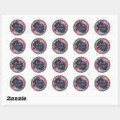 Navy Blue Pink Floral Wreath Wedding Sticker (Vel)