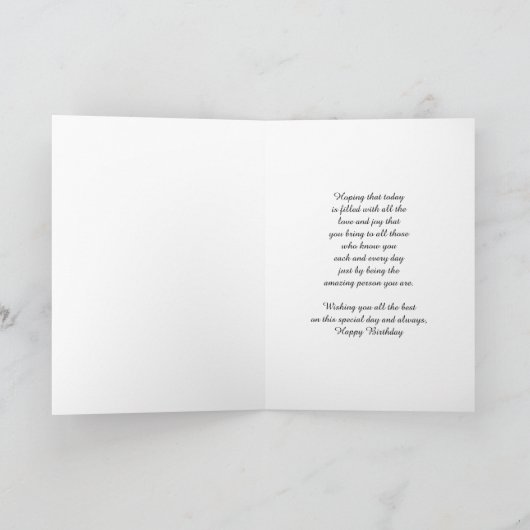 Navy Blue Pink Flowers Happy 80th Birthday Kaart (Binnen)