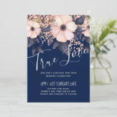 Navy Blue Pink Modern Wedding Budget (Staand voorkant)