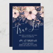 Navy Blue Pink Modern Wedding Budget (Voorkant / Achterkant)