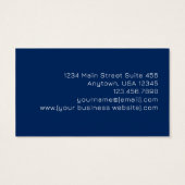 Navy Blue Pink Rose Gold Monogram Business Cards (Dos)