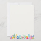 Navy Blue Pink Tropical Wild Forest Baby shower Kaart (Achterkant)