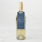 Navy Blue Pink Wedding Hangover Helper Label Hasht (Op fles)