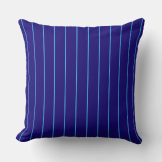 Navy Blue Pinstripe Throw Pillow | Modern Coastal  Kussen