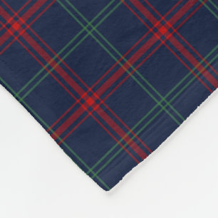 Navy Blue Plaid Lynch Tartan Fleece Deken