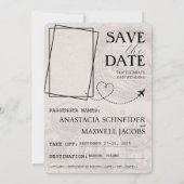 Navy Blue Poland Passport Bewaar de datum Save The Date (Achterkant)