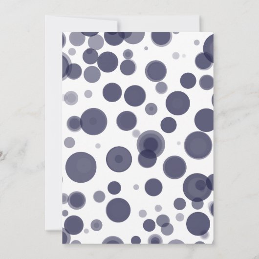 Navy Blue Polka Dot Bubbles OH Baby shower Kaart (Achterkant)