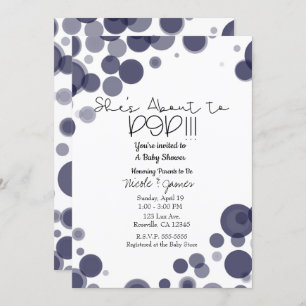 Navy Blue Polka Dot Bubbles Ze staat op het punt t Kaart
