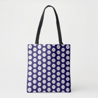 Navy Blue Polka Dot Monogram Tas