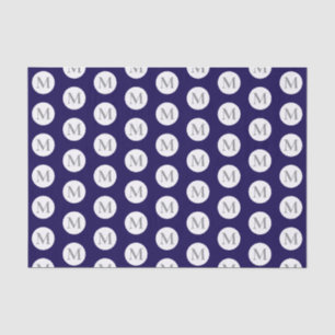 Navy Blue Polka Dot Monogram Tissuepapier