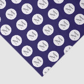 Navy Blue Polka Dot Monogram Tissuepapier (Detail)