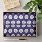 Navy Blue Polka Dot Monogram Tissuepapier (Geschenk)