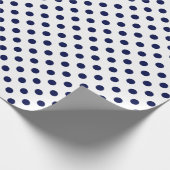 Navy Blue Polka Dot on White Medium Space Cadeaupapier (Hoek)