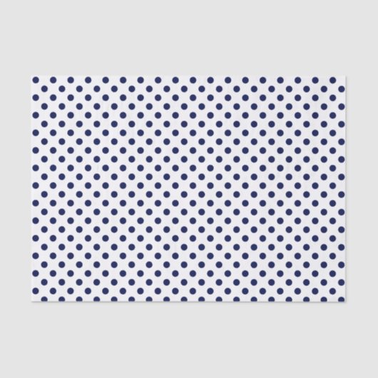 Navy Blue Polka Dot on White Tissue Paper Tissuepapier (Voorkant)