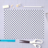 Navy Blue Polka Dot on White Tissue Paper Tissuepapier (Craft)