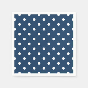Navy Blue Polka Dot Servet