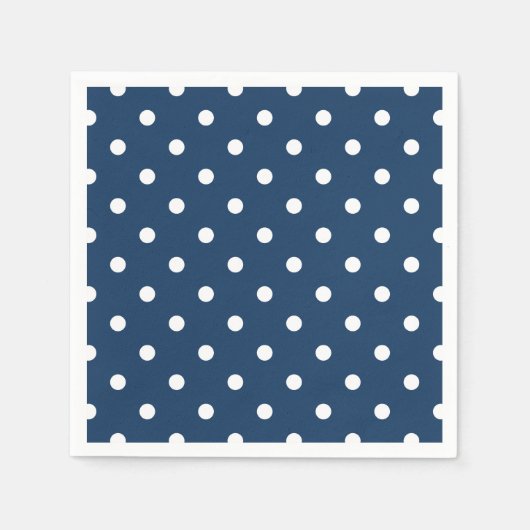 Navy Blue Polka Dot Servet (Voorkant)