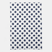 Navy Blue Polka Dot Theedoek (Verticaal)