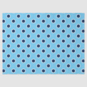 Navy Blue Polka Dots on Light Blue Tissue Paper Tissuepapier (Voorkant)