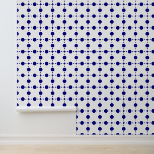 Navy Blue Polka Dots, Polka Dot Pattern, Stippen Behang