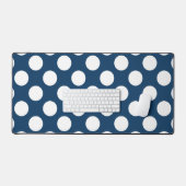 Navy Blue Polka Dots, Polka Dot Pattern, Stippen Bureaumat (Keyboard & Muis)