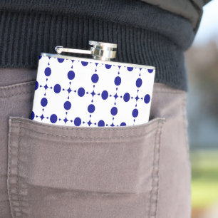 Navy Blue Polka Dots, Polka Dot Pattern, Stippen Heupfles