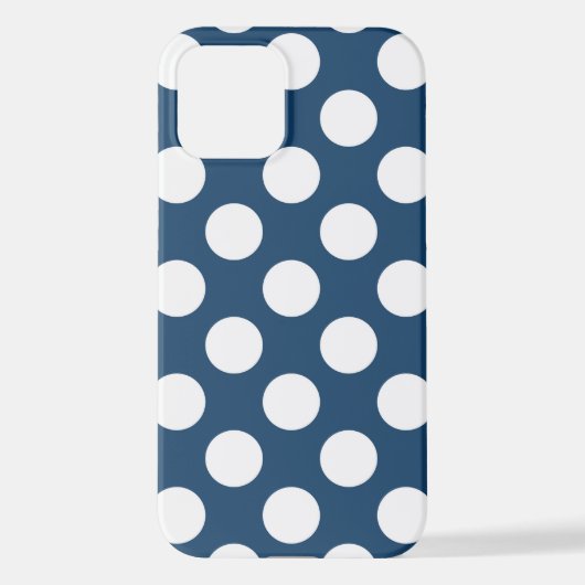 Navy Blue Polka Dots, Polka Dot Pattern, Stippen iPhone Hoesje (Achterkant)