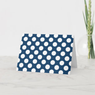 Navy Blue Polka Dots, Polka Dot Pattern, Stippen Kaart