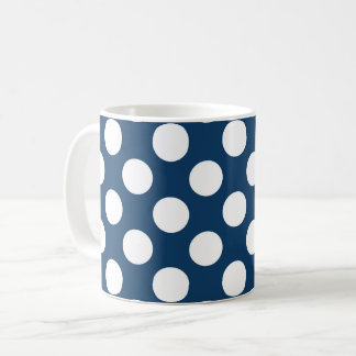 Navy Blue Polka Dots, Polka Dot Pattern, Stippen Koffiemok