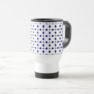 Navy Blue Polka Dots, Polka Dot Pattern, Stippen Reisbeker