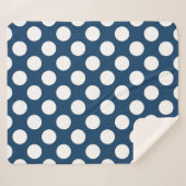 Navy Blue Polka Dots, Polka Dot Pattern, Stippen Sherpa Deken (Voorkant (horizontaal))