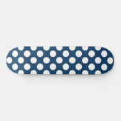 Navy Blue Polka Dots, Polka Dot Pattern, Stippen Skateboard (Horizontaal)
