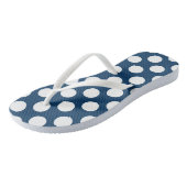 Navy Blue Polka Dots, Polka Dot Pattern, Stippen Teenslippers (Schuin)