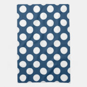 Navy Blue Polka Dots, Polka Dot Pattern, Stippen Theedoek (Verticaal)