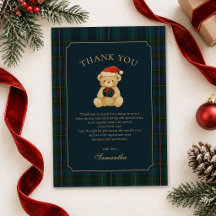 Navy Blue Polo Teddybeer Kerst Baby Shower