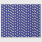 Navy Blue Pool Party Strand Verjaardag Haai Cadeaupapier (Vlak)